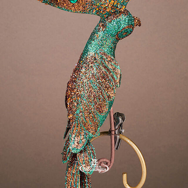 Елочная игрушка Попугай Эбру 30 см, клипса Winter Deco