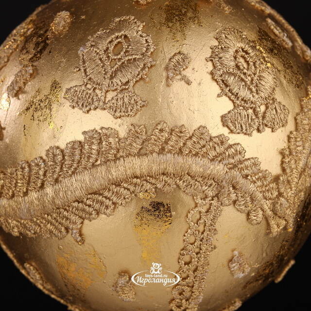 Винтажный елочный шар Золото Саразена 10 см Winter Deco