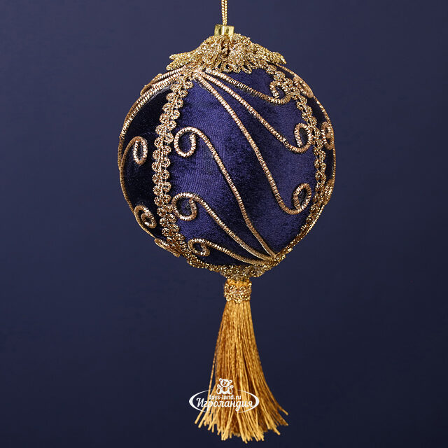 Винтажный елочный шар Sapphire Charm 10 см Winter Deco