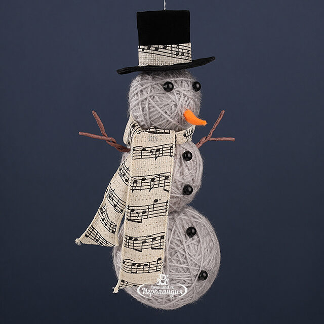 Елочная игрушка Снеговик Фидель 24 см, подвеска Winter Deco