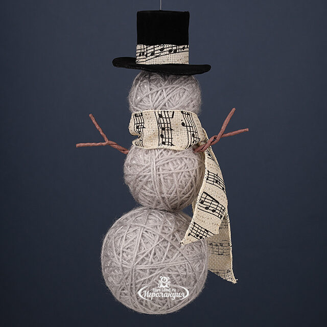 Елочная игрушка Снеговик Фидель 24 см, подвеска Winter Deco