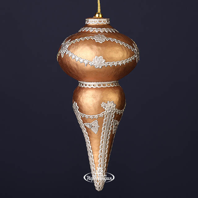 Винтажная елочная игрушка Сосулька Arrivederci 18 см, розовое золото, подвеска Winter Deco