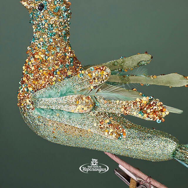 Елочная игрушка Павлин Дуоль: Лес Саксен 17 см, клипса Winter Deco