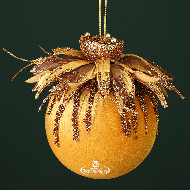 Винтажный елочный шар Толеда 10 см золотой Winter Deco