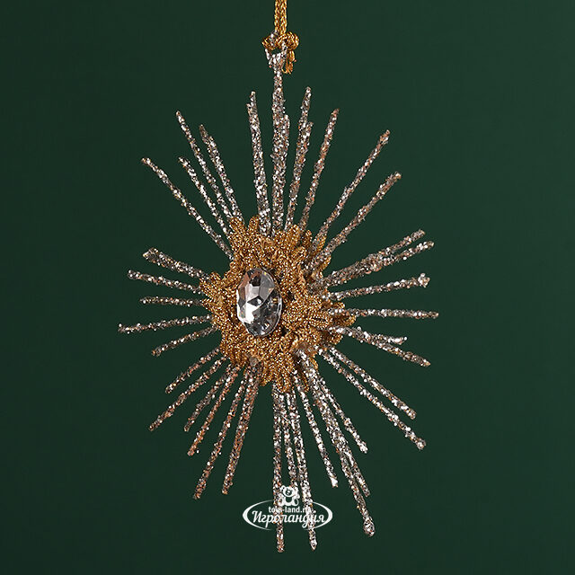 Елочная игрушка Снежинка Евлалия 14 см серебряная, подвеска Winter Deco