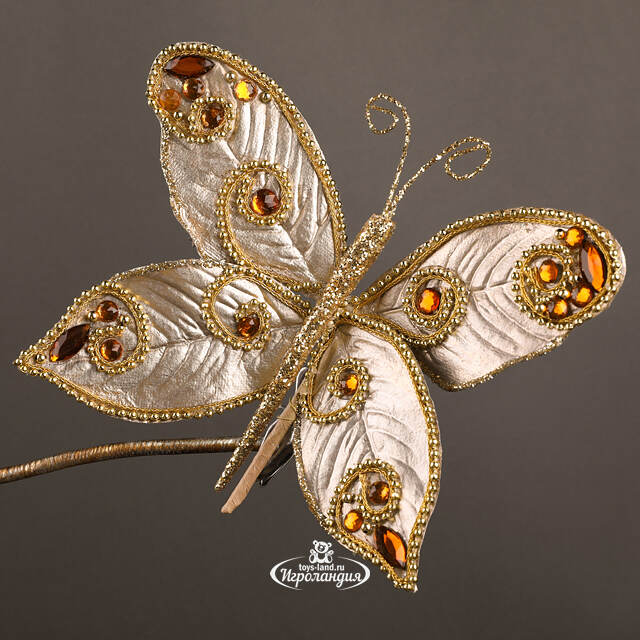 Елочная игрушка Бабочка Адель 15 см, клипса Winter Deco