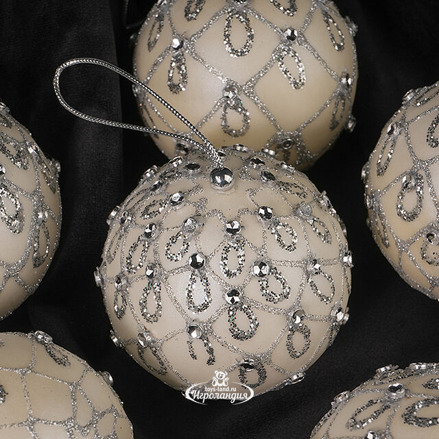 Набор елочных шаров Dynasty Hanchao 9 см жемчужный, 6 шт Winter Deco