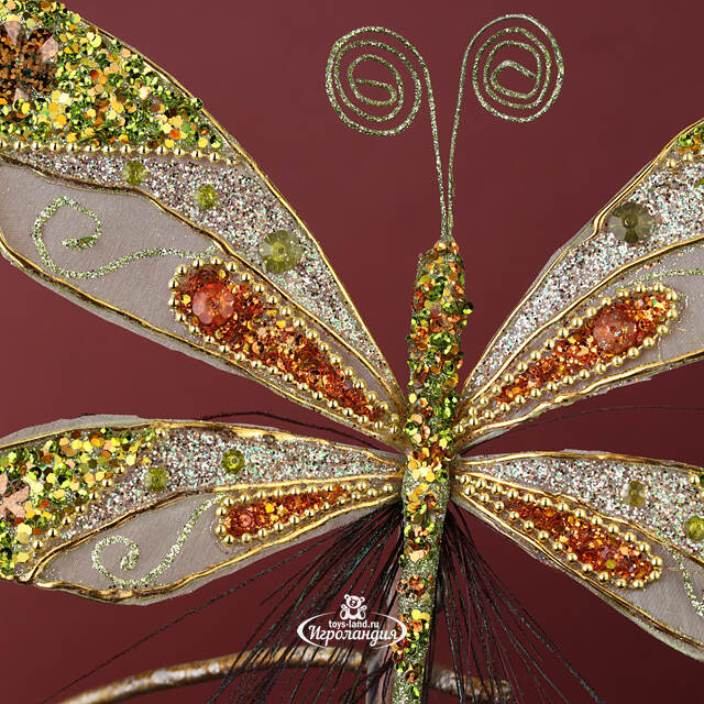 Елочная игрушка Бабочка Юлиана 20 см, клипса Winter Deco