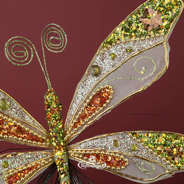 Елочная игрушка Бабочка Юлиана 20 см, клипса Winter Deco