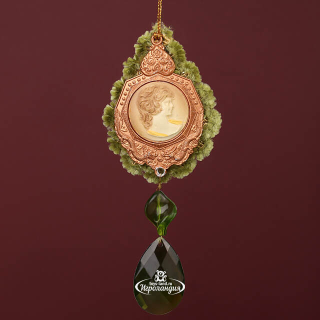 Винтажная елочная игрушка Брошь Макиавелли - Pushkin Polonaise 14 см, подвеска Winter Deco