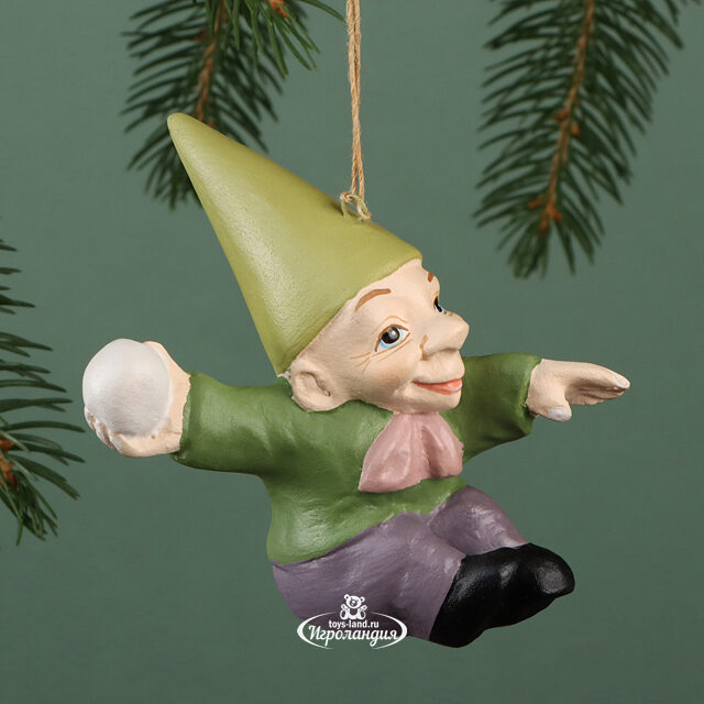 Елочная игрушка Гном Шалун - Лес Саксен 14 см, подвеска Winter Deco