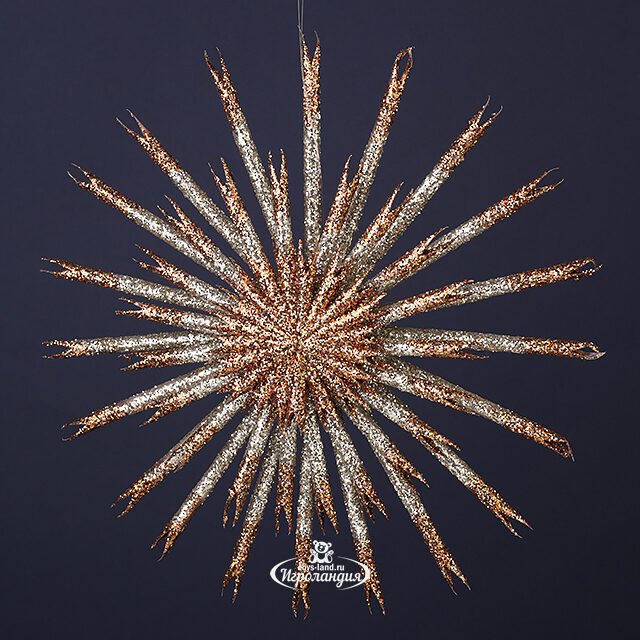 Елочная игрушка Снежинка - Girolamo Sixtus 25 см бронзовая, подвеска Winter Deco