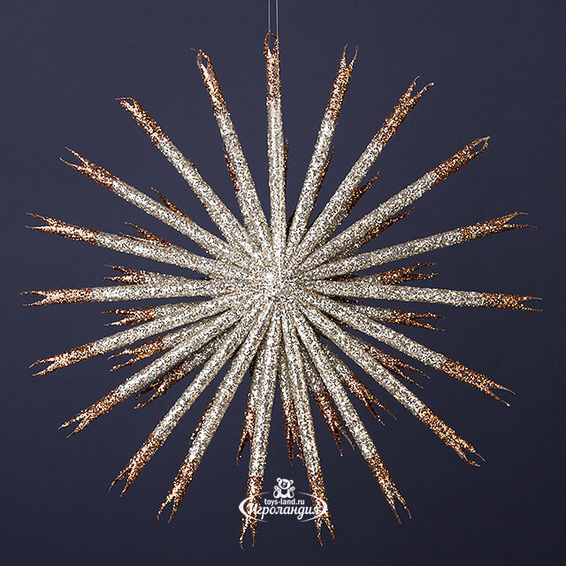 Елочная игрушка Снежинка - Girolamo Sixtus 25 см бронзовая, подвеска Winter Deco