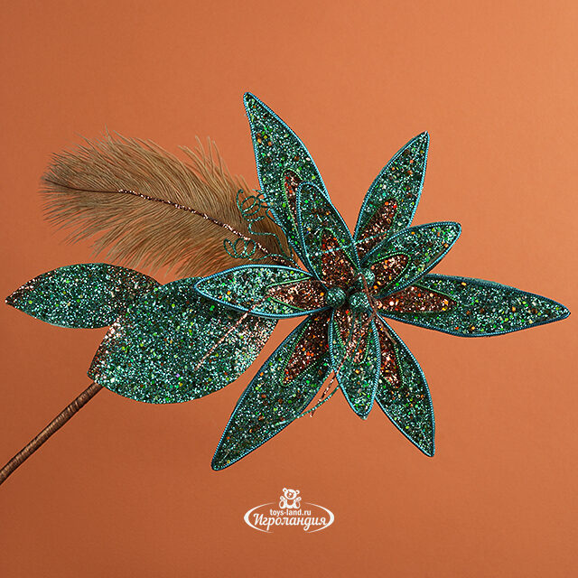 Искусственная пуансеттия Pavo Mira 25 см, клипса Winter Deco