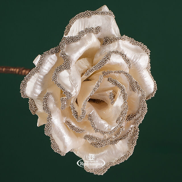 Искусственная роза Gianna 14 см, клипса Winter Deco