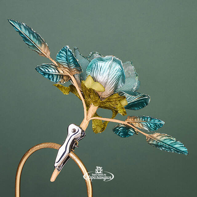 Искусственная роза Эмилье 18 см, клипса Winter Deco