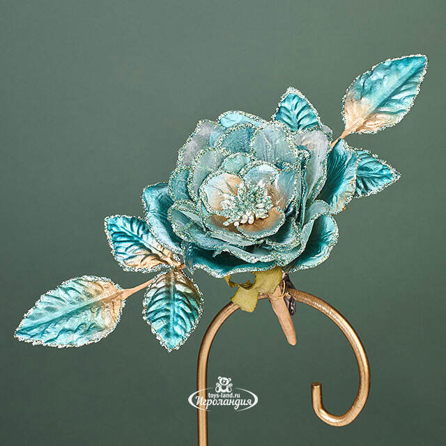 Искусственная роза Эмилье 18 см, клипса Winter Deco