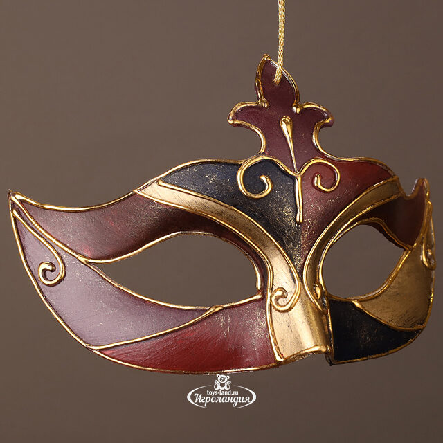 Елочная игрушка Маска Жаккарда Бергамо 18 см, подвеска Winter Deco