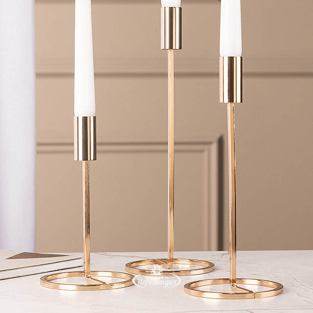 Набор подсвечников Проффиано 18-29 см золотой, 3 шт Boltze