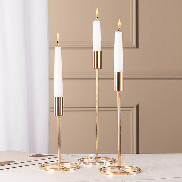 Набор подсвечников Проффиано 18-29 см золотой, 3 шт Boltze