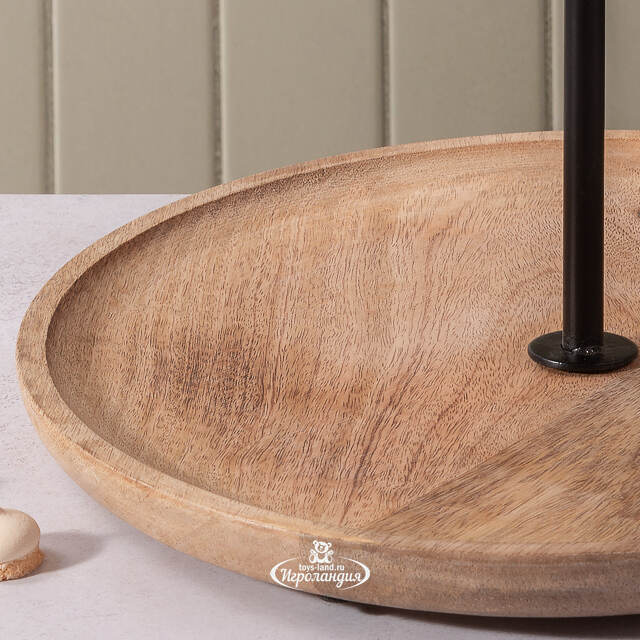 Деревянная этажерка для закусок Bedonia 35 см, двухъярусная Boltze