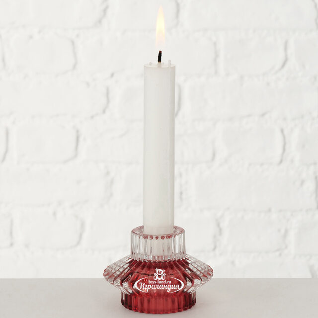 Стеклянный подсвечник Prezioso Rose 6 см, двусторонний Boltze