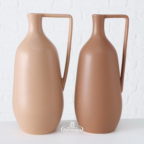 Керамическая ваза Флорино 36 см бежевая Boltze