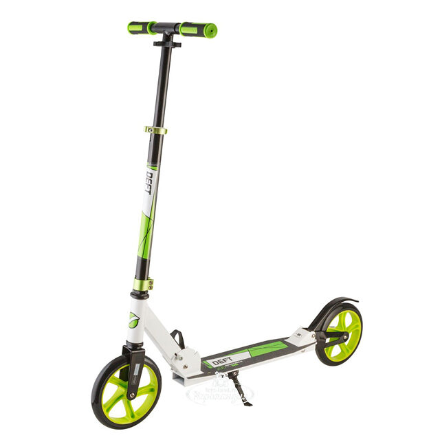 Самокат Novatrack Deft, колеса 200 мм, амортизатор, белый с зеленым, до 100 кг Novatrack (Новатрэк)