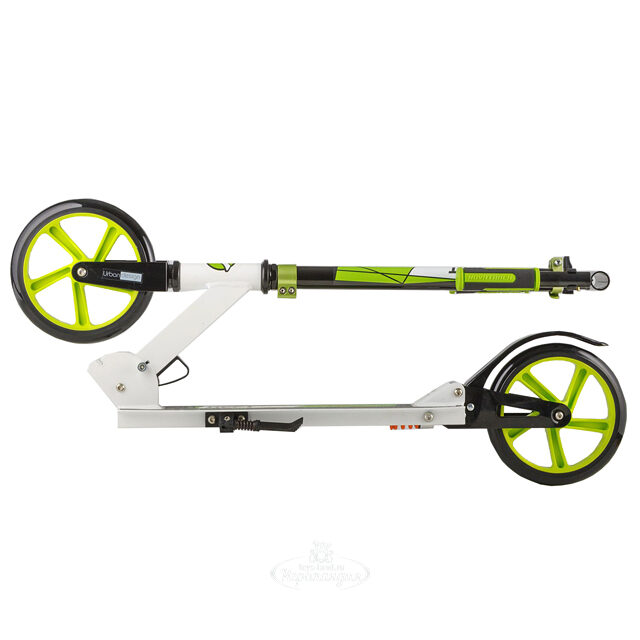 Самокат Novatrack Deft, колеса 200 мм, амортизатор, белый с зеленым, до 100 кг Novatrack (Новатрэк)