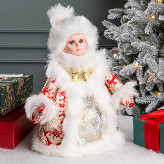 Игрушка под елку Снегурочка 35 см, в красной шубке Serpantin
