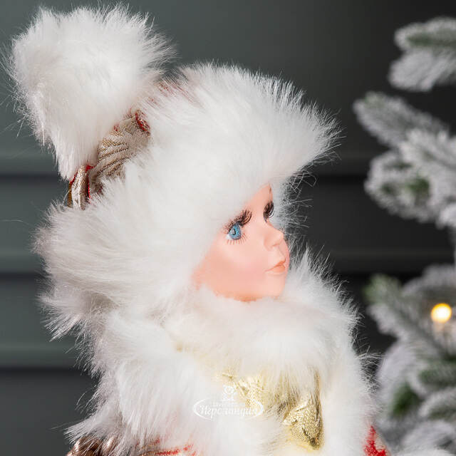 Игрушка под елку Снегурочка 35 см, в красной шубке Serpantin