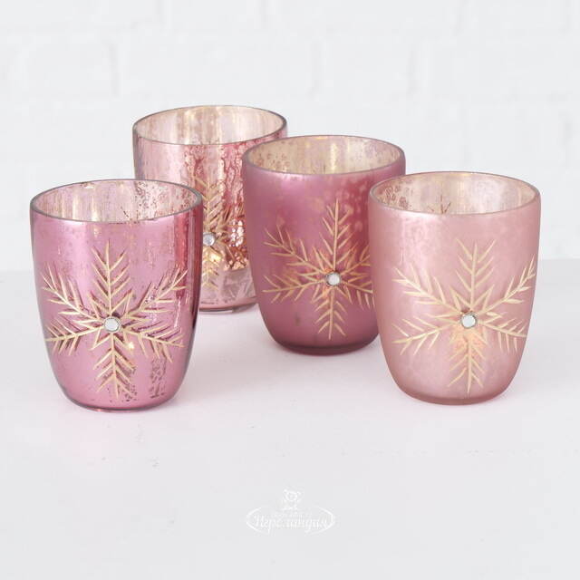 Набор стеклянных подсвечников Isangrado 9 см, 4 шт Boltze