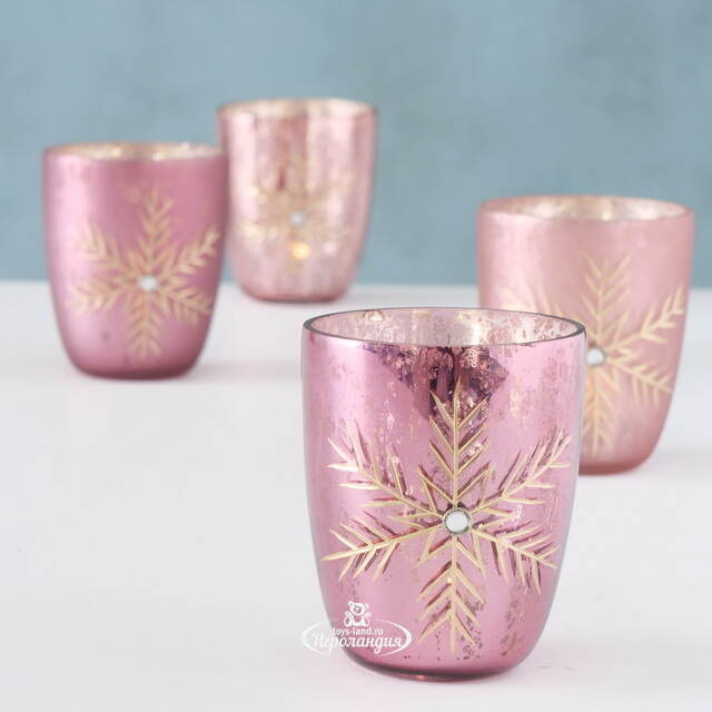 Набор стеклянных подсвечников Isangrado 9 см, 4 шт Boltze