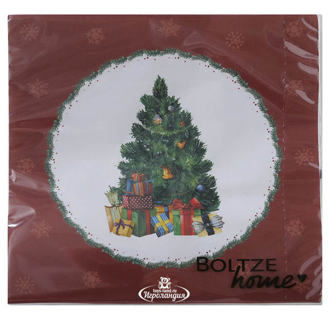 Бумажные салфетки Елочка Рисли 17*17 см, 20 шт Boltze