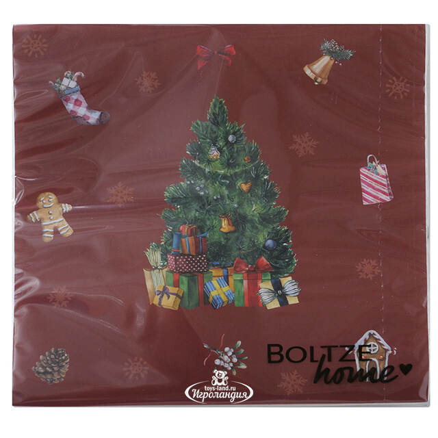 Бумажные салфетки Елочка Рипли 17*17 см, 20 шт Boltze