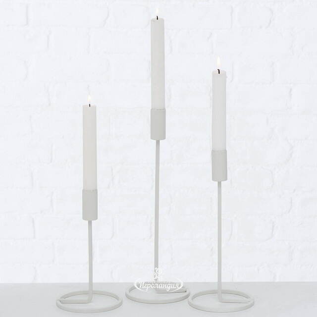 Набор подсвечников Проффиано 18-29 см белый, 3 шт Boltze
