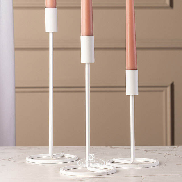 Набор подсвечников Проффиано 18-29 см белый, 3 шт Boltze