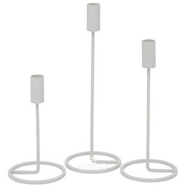 Набор подсвечников Проффиано 18-29 см белый, 3 шт Boltze