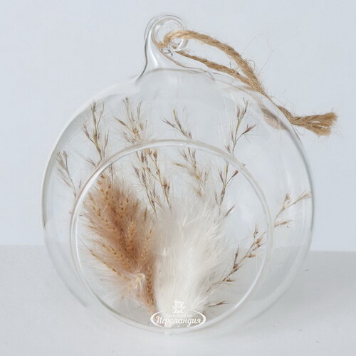 Стеклянный шар с композицией Cornelio Grass 8 см Boltze