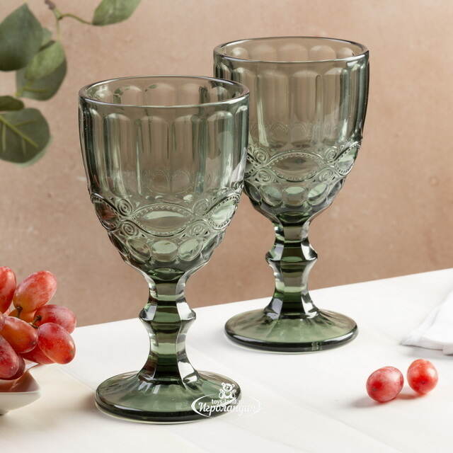 Бокал для вина Монруж 17 см серый, стекло Boltze