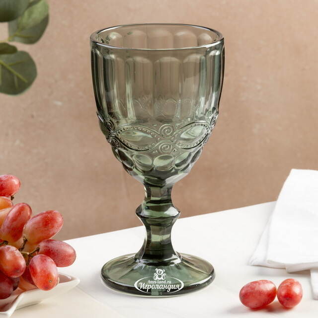 Бокал для вина Монруж 17 см серый, стекло Boltze