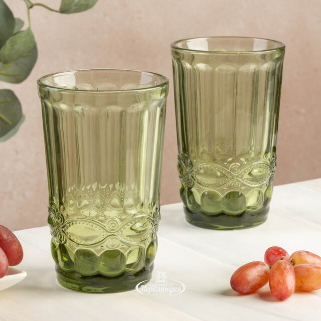 Стакан для воды Монруж 300 мл зеленый, стекло Boltze