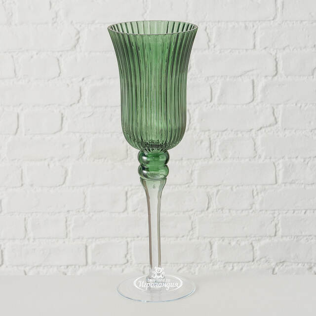 Набор стеклянных подсвечников - бокалов Green Latorre 30-40 см, 3 шт Boltze