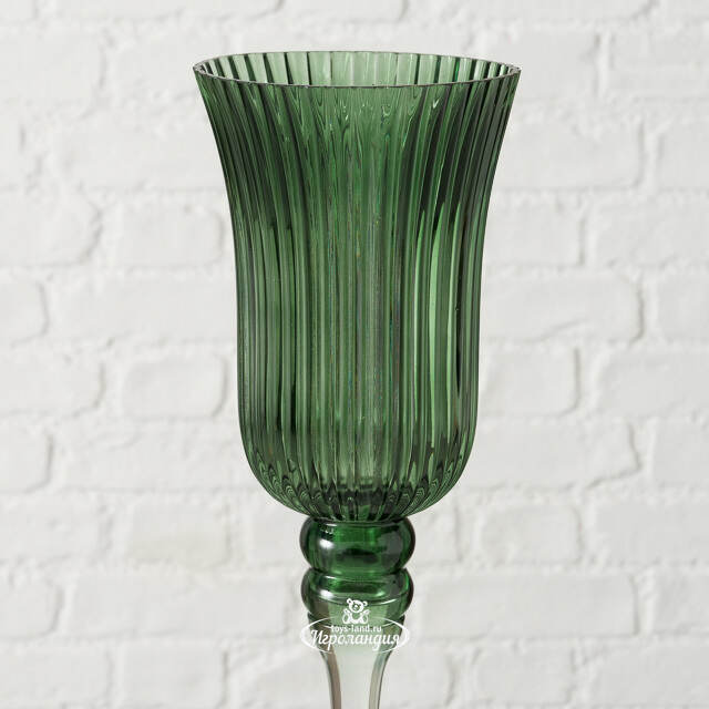 Набор стеклянных подсвечников - бокалов Green Latorre 30-40 см, 3 шт Boltze