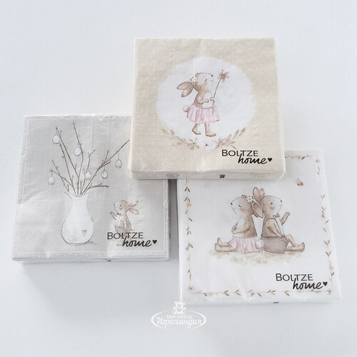 Бумажные салфетки Lovely Bunny 17*17 см, 20 шт Boltze