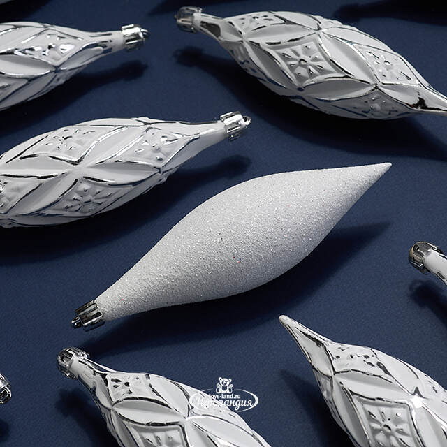 Набор елочных игрушек Сосульки Winkley 14-15 см, белые, 12 шт Winter Deco