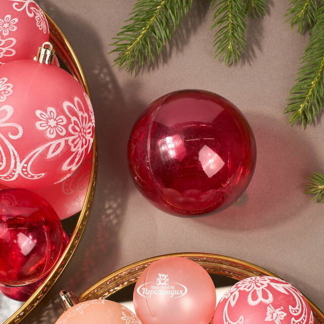 Набор елочных игрушек Pink Tenderness 5-12 см, 31 шт, подвеска Winter Deco