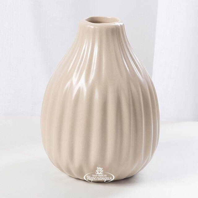 Фарфоровая ваза Concordia 12 см бежевая Boltze