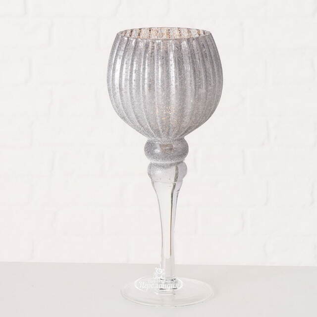 Набор стеклянных подсвечников - бокалов Альфонсо 30-40 см, 3 шт Boltze