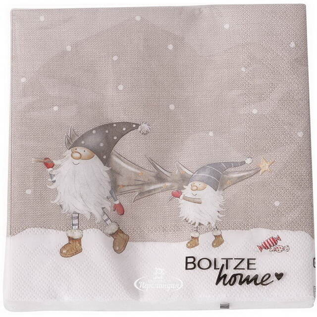 Бумажные салфетки Гномики с Елочкой 17*17 см, 20 шт Boltze